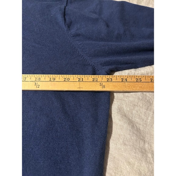 Peter Millar Mens Navy Blue Crew Neck Sweater Pima Cotton Silk Cashmere Large - Picture 3 of 6